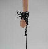 Leather Lace Up Penis Hanger / Stretcher With Silicone Sleeves - Zen Hanger