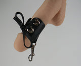 Leather Lace Up Penis Hanger / Stretcher With Silicone Sleeves - Zen Hanger